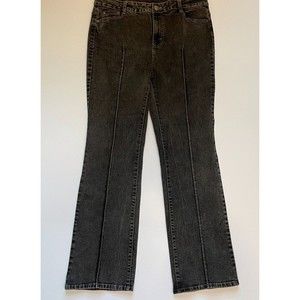Soft Surroundings Women's Jeans Sz 12 Black Gray Acid Wash Boot Cut Style 27134